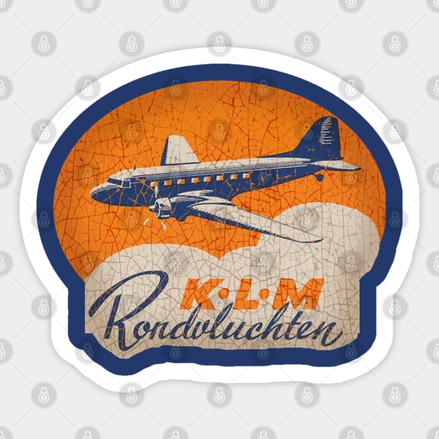 KLM Rondvluchten Sticker by Midcenturydave